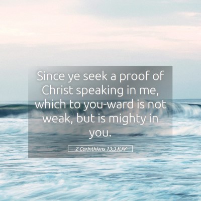 Picture 05 - 2 Corinthians 13:3 KJV - Since ye seek a proof of Christ speaking in me, - Bible Verse Picture