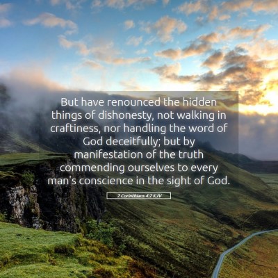 Picture 05 - 2 Corinthians 4:2 KJV - But have renounced the hidden things of - Bible Verse Picture