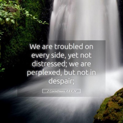 Picture 05 - 2 Corinthians 4:8 KJV - We are troubled on every side, yet not - Bible Verse Picture