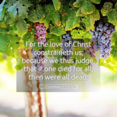 Picture 05 - 2 Corinthians 5:14 KJV - For the love of Christ constraineth us; because - Bible Verse Picture