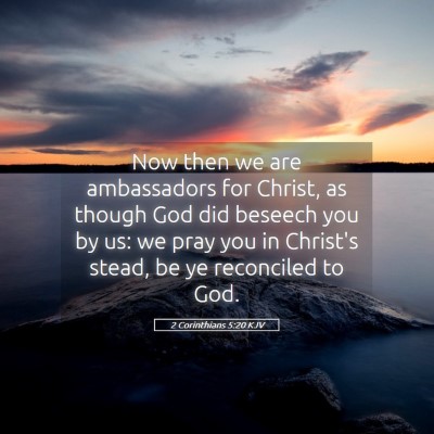 Picture 05 - 2 Corinthians 5:20 KJV - Now then we are ambassadors for Christ, as though - Bible Verse Picture