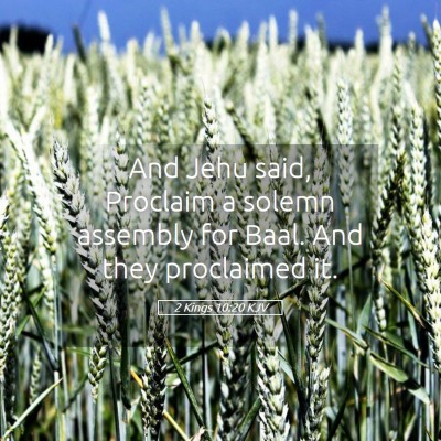 Picture 05 - 2 Kings 10:20 KJV - And Jehu said, Proclaim a solemn assembly for - Bible Verse Picture