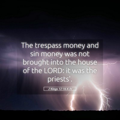 Picture 05 - 2 Kings 12:16 KJV - The trespass money and sin money was not brought - Bible Verse Picture