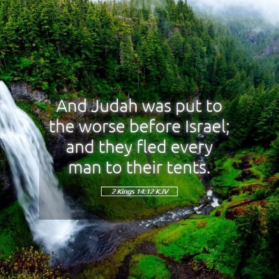 Picture 05 - 2 Kings 14:12 KJV - And Judah was put to the worse before Israel; and - Bible Verse Picture