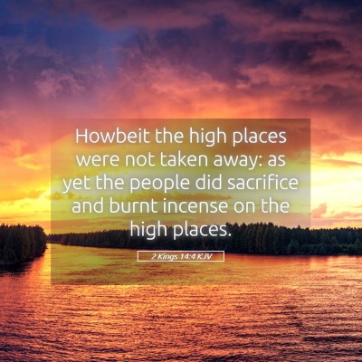 Picture 05 - 2 Kings 14:4 KJV - Howbeit the high places were not taken away: as - Bible Verse Picture