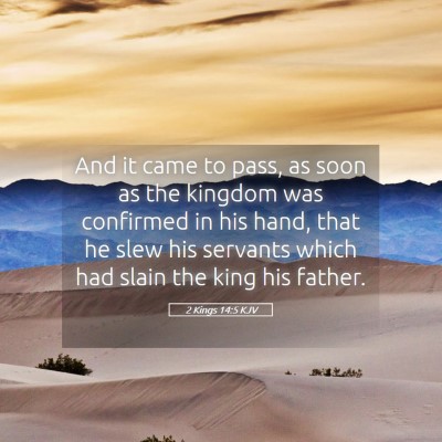 Picture 05 - 2 Kings 14:5 KJV - And it came to pass, as soon as the kingdom was - Bible Verse Picture