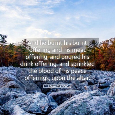 Picture 05 - 2 Kings 16:13 KJV - And he burnt his burnt offering and his meat - Bible Verse Picture