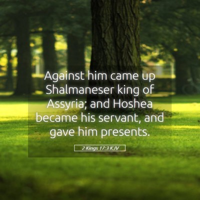 Picture 05 - 2 Kings 17:3 KJV - Against him came up Shalmaneser king of Assyria; - Bible Verse Picture