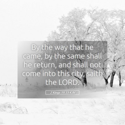 Picture 05 - 2 Kings 19:33 KJV - By the way that he came, by the same shall he - Bible Verse Picture