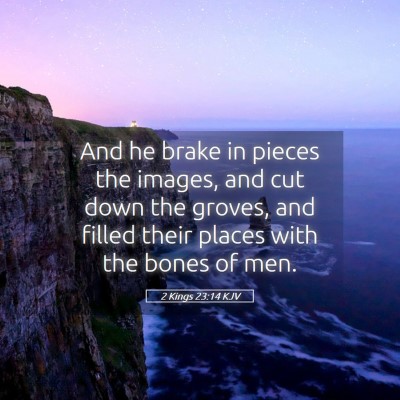 Picture 05 - 2 Kings 23:14 KJV - And he brake in pieces the images, and cut down - Bible Verse Picture