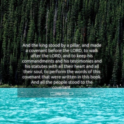 Picture 05 - 2 Kings 23:3 KJV - And the king stood by a pillar, and made a - Bible Verse Picture