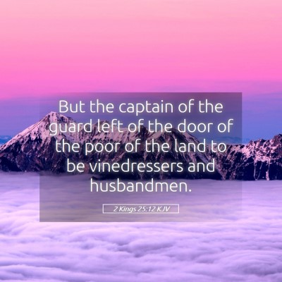 Picture 05 - 2 Kings 25:12 KJV - But the captain of the guard left of the door of - Bible Verse Picture