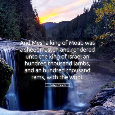 Picture 05 - 2 Kings 3:4 KJV - And Mesha king of Moab was a sheepmaster, and - Bible Verse Picture