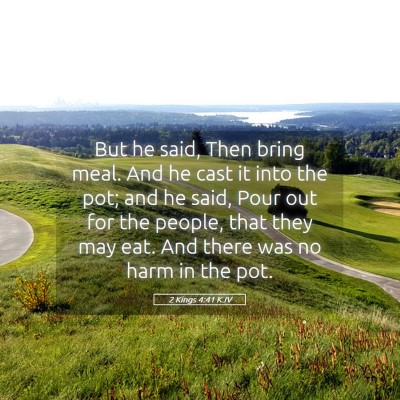 Picture 05 - 2 Kings 4:41 KJV - But he said, Then bring meal. And he cast it into - Bible Verse Picture