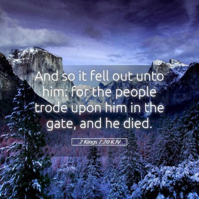 Picture 05 - 2 Kings 7:20 KJV - And so it fell out unto him: for the people trode - Bible Verse Picture