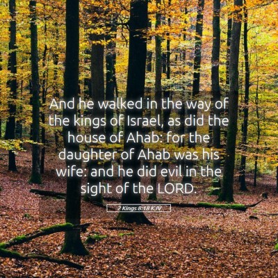 Picture 05 - 2 Kings 8:18 KJV - And he walked in the way of the kings of Israel, - Bible Verse Picture