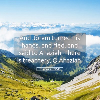 Picture 05 - 2 Kings 9:23 KJV - And Joram turned his hands, and fled, and said to - Bible Verse Picture