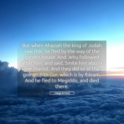 Picture 05 - 2 Kings 9:27 KJV - But when Ahaziah the king of Judah saw this, he - Bible Verse Picture