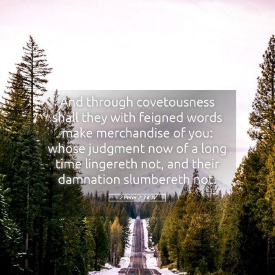 Picture 05 - 2 Peter 2:3 KJV - And through covetousness shall they with feigned - Bible Verse Picture