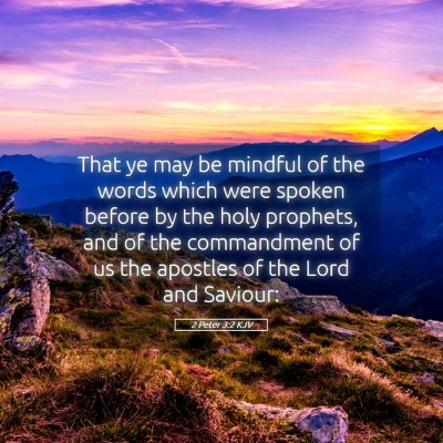 Picture 05 - 2 Peter 3:2 KJV - That ye may be mindful of the words which were - Bible Verse Picture