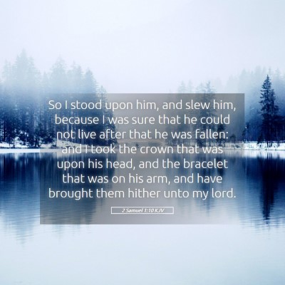 Picture 05 - 2 Samuel 1:10 KJV - So I stood upon him, and slew him, because I was - Bible Verse Picture