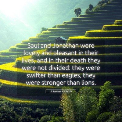 Picture 05 - 2 Samuel 1:23 KJV - Saul and Jonathan were lovely and pleasant in - Bible Verse Picture