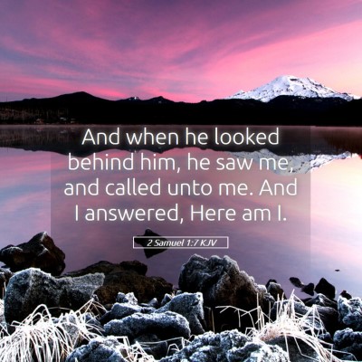 Picture 05 - 2 Samuel 1:7 KJV - And when he looked behind him, he saw me, and - Bible Verse Picture