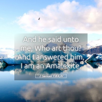 Picture 05 - 2 Samuel 1:8 KJV - And he said unto me, Who art thou? And I answered - Bible Verse Picture