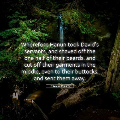 Picture 05 - 2 Samuel 10:4 KJV - Wherefore Hanun took David's servants, and shaved - Bible Verse Picture