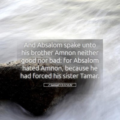 Picture 05 - 2 Samuel 13:22 KJV - And Absalom spake unto his brother Amnon neither - Bible Verse Picture
