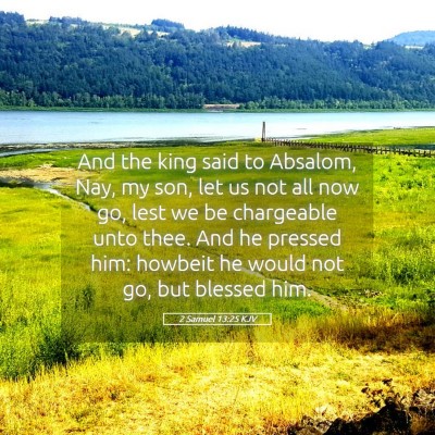 Picture 05 - 2 Samuel 13:25 KJV - And the king said to Absalom, Nay, my son, let us - Bible Verse Picture