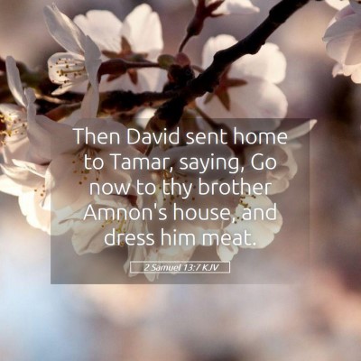 Picture 05 - 2 Samuel 13:7 KJV - Then David sent home to Tamar, saying, Go now to - Bible Verse Picture