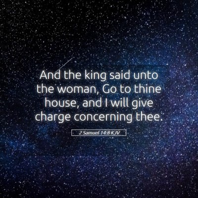 Picture 05 - 2 Samuel 14:8 KJV - And the king said unto the woman, Go to thine - Bible Verse Picture