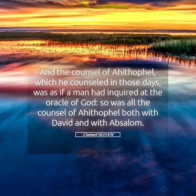 Picture 05 - 2 Samuel 16:23 KJV - And the counsel of Ahithophel, which he counseled - Bible Verse Picture