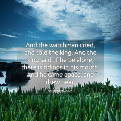 Picture 05 - 2 Samuel 18:25 KJV - And the watchman cried, and told the king. And - Bible Verse Picture