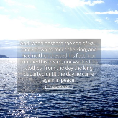 Picture 05 - 2 Samuel 19:24 KJV - And Mephibosheth the son of Saul came down to - Bible Verse Picture
