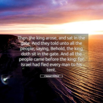 Picture 05 - 2 Samuel 19:8 KJV - Then the king arose, and sat in the gate. And - Bible Verse Picture