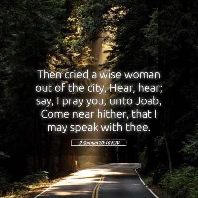 Picture 05 - 2 Samuel 20:16 KJV - Then cried a wise woman out of the city, Hear, - Bible Verse Picture