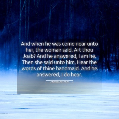 Picture 05 - 2 Samuel 20:17 KJV - And when he was come near unto her, the woman - Bible Verse Picture