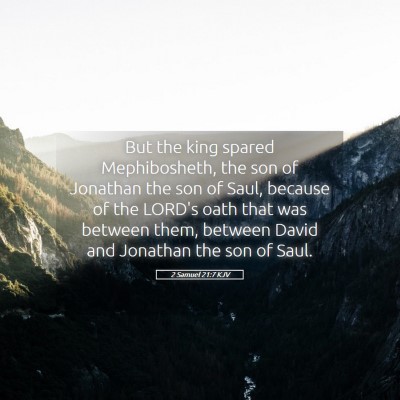 Picture 05 - 2 Samuel 21:7 KJV - But the king spared Mephibosheth, the son of - Bible Verse Picture