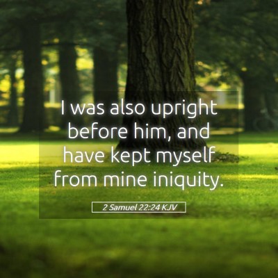 Picture 05 - 2 Samuel 22:24 KJV - I was also upright before him, and have kept - Bible Verse Picture