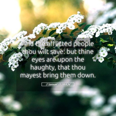 Picture 05 - 2 Samuel 22:28 KJV - And the afflicted people thou wilt save: but - Bible Verse Picture