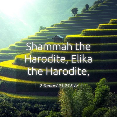 Picture 05 - 2 Samuel 23:25 KJV - Shammah the Harodite, Elika the - Bible Verse Picture