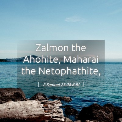 Picture 05 - 2 Samuel 23:28 KJV - Zalmon the Ahohite, Maharai the - Bible Verse Picture