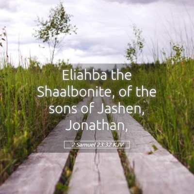 Picture 05 - 2 Samuel 23:32 KJV - Eliahba the Shaalbonite, of the sons of Jashen, - Bible Verse Picture