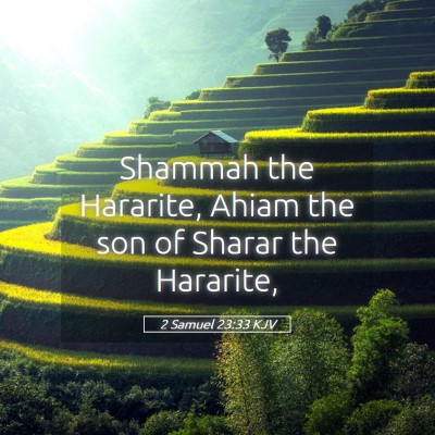 Picture 05 - 2 Samuel 23:33 KJV - Shammah the Hararite, Ahiam the son of Sharar the - Bible Verse Picture