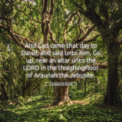 Picture 05 - 2 Samuel 24:18 KJV - And Gad came that day to David, and said unto - Bible Verse Picture