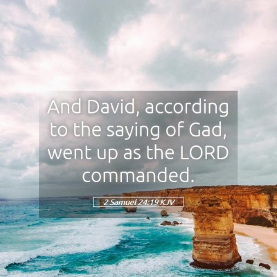 Picture 05 - 2 Samuel 24:19 KJV - And David, according to the saying of Gad, went - Bible Verse Picture