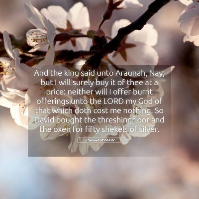 Picture 05 - 2 Samuel 24:24 KJV - And the king said unto Araunah, Nay; but I will - Bible Verse Picture