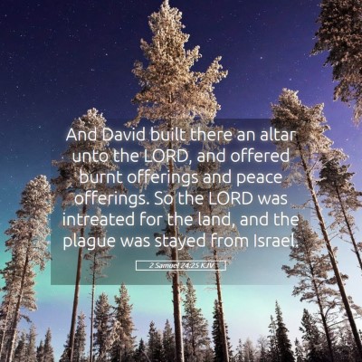 Picture 05 - 2 Samuel 24:25 KJV - And David built there an altar unto the LORD, and - Bible Verse Picture